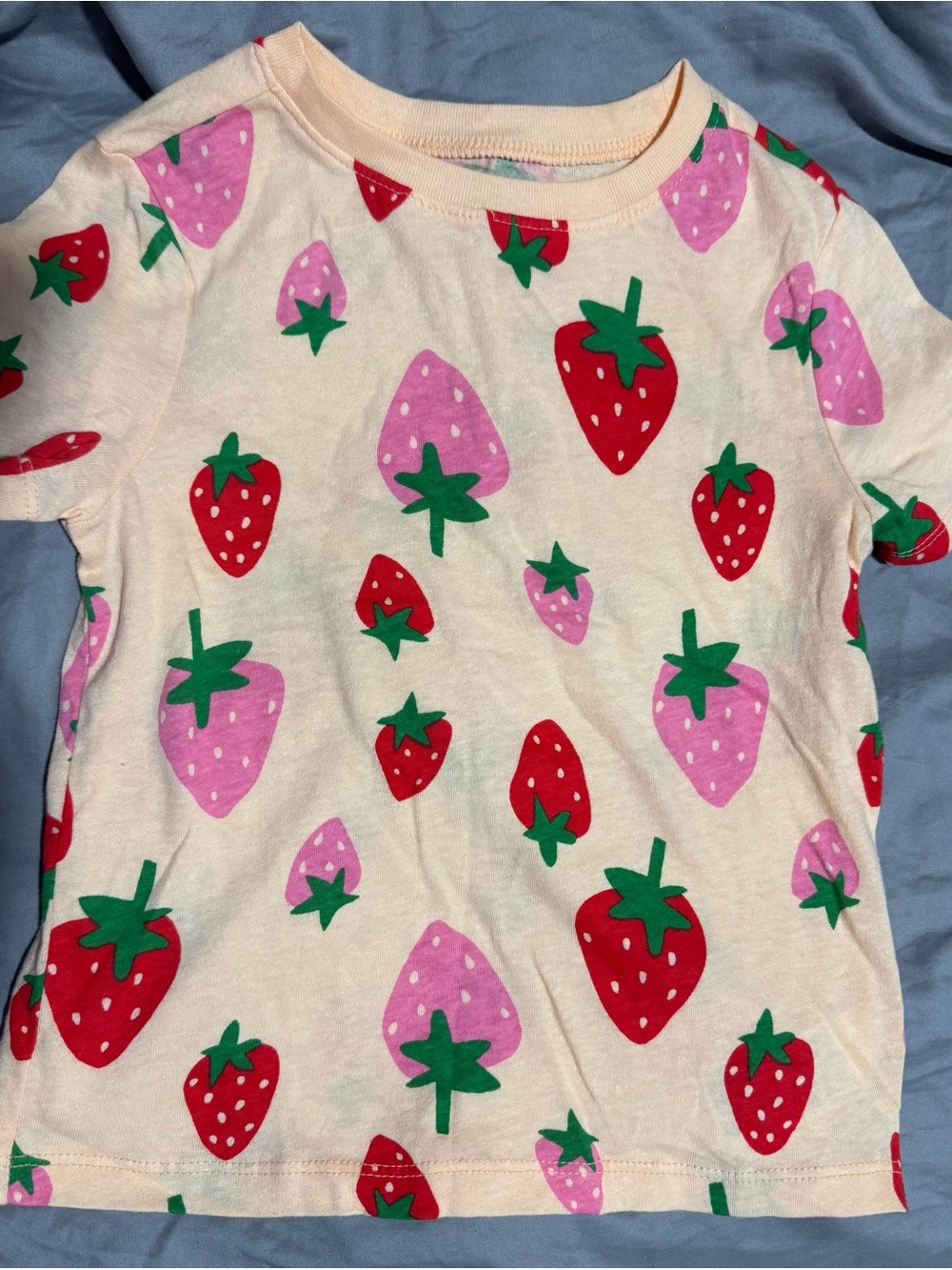 Old Navy Pink & Red Strawberry Print Short Sleeve Tee